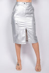 Faux Leather Cargo Skirt