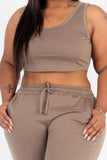 Thick and Curvy Cropped Jogger Set