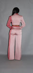 Color Block Blazer Pants Set