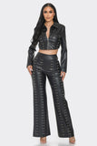 Leather & Diamond Baddie Pants Set