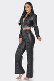 Leather & Diamond Baddie Pants Set